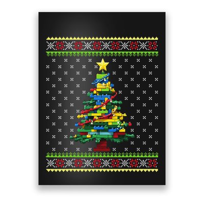 Christmas Tree Block Brick Building Xmas Master Builder Poster