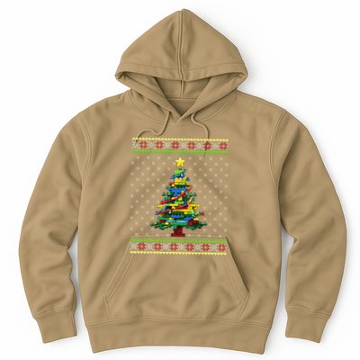 Christmas Tree Block Brick Building Xmas Master Builder Hoodie