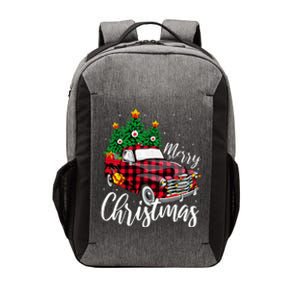 Christmas Tree Buffalo Plaid Red Truck family Vector Backpack