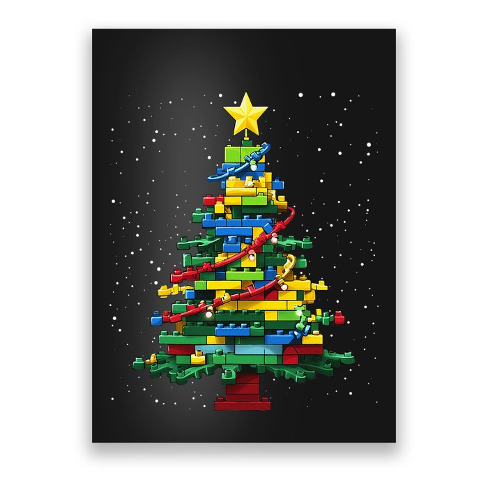 Christmas Tree Block Brick Building Xmas Master Builder Poster