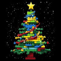 Christmas Tree Block Brick Building Xmas Master Builder Poster