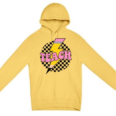 Checkered Teach Back To School Teacher Premium Pullover Hoodie