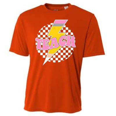 Checkered Teach Back To School Teacher Cooling Performance Crew T-Shirt