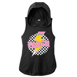 Checkered Teach Back To School Teacher Ladies PosiCharge Tri-Blend Wicking Draft Hoodie Tank