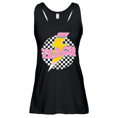 Checkered Teach Back To School Teacher Ladies Essential Flowy Tank