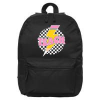 Checkered Teach Back To School Teacher 16 in Basic Backpack