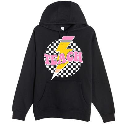 Checkered Teach Back To School Teacher Premium Pullover Hoodie