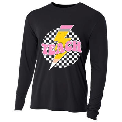 Checkered Teach Back To School Teacher Cooling Performance Long Sleeve Crew