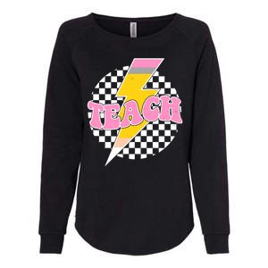 Checkered Teach Back To School Teacher Womens California Wash Sweatshirt