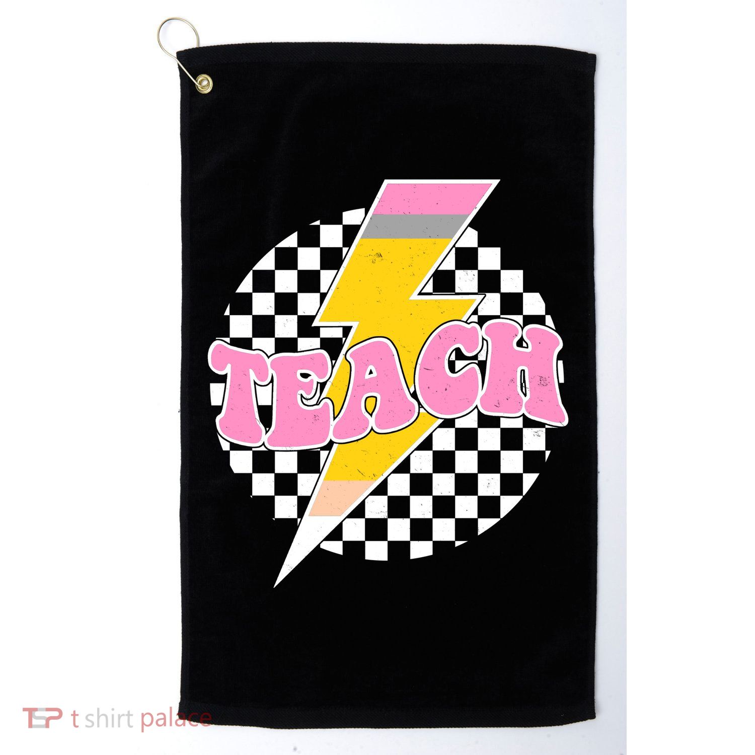 Checkered Teach Back To School Teacher Golf Towel
