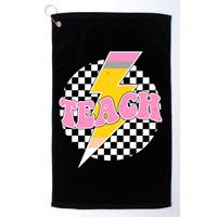 Checkered Teach Back To School Teacher Golf Towel