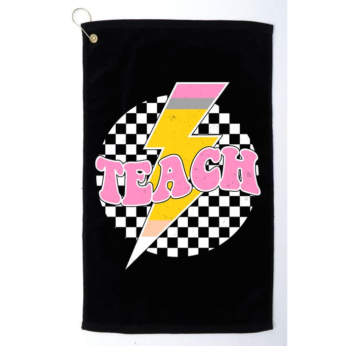 Checkered Teach Back To School Teacher Golf Towel