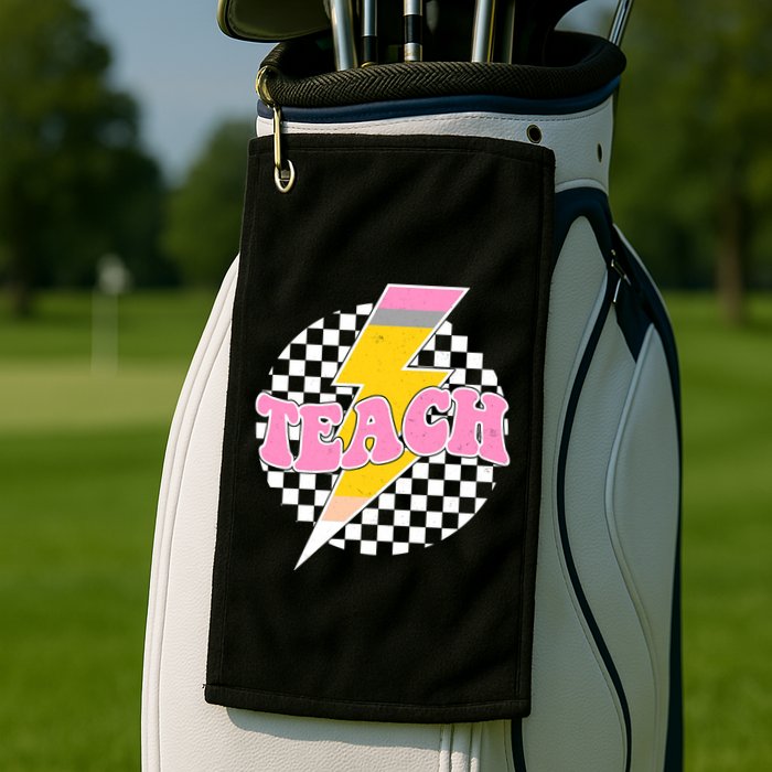 Checkered Teach Back To School Teacher Golf Towel