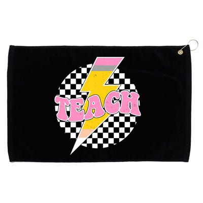 Checkered Teach Back To School Teacher Grommeted Golf Towel