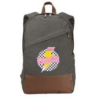Checkered Teach Back To School Teacher Cotton Canvas Backpack
