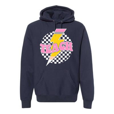 Checkered Teach Back To School Teacher Premium Hoodie