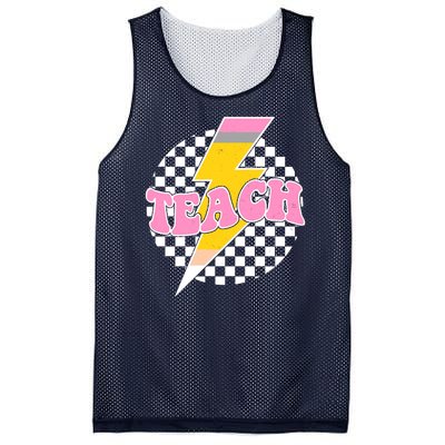 Checkered Teach Back To School Teacher Mesh Reversible Basketball Jersey Tank