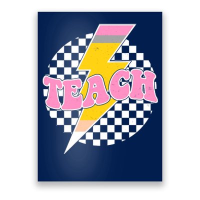 Checkered Teach Back To School Teacher Poster