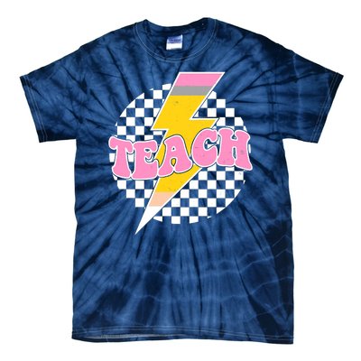 Checkered Teach Back To School Teacher Tie-Dye T-Shirt