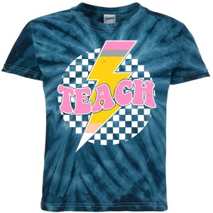 Checkered Teach Back To School Teacher Kids Tie-Dye T-Shirt