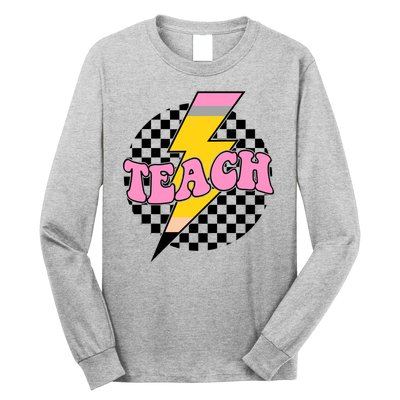 Checkered Teach Back To School Teacher Long Sleeve Shirt