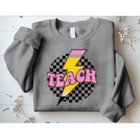 Checkered Teach Back To School Teacher Sweatshirt