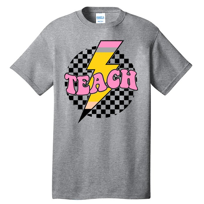 Checkered Teach Back To School Teacher Tall T-Shirt