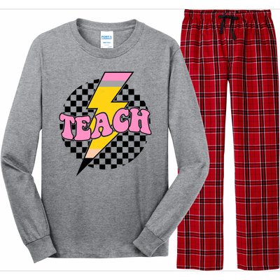 Checkered Teach Back To School Teacher Long Sleeve Pajama Set