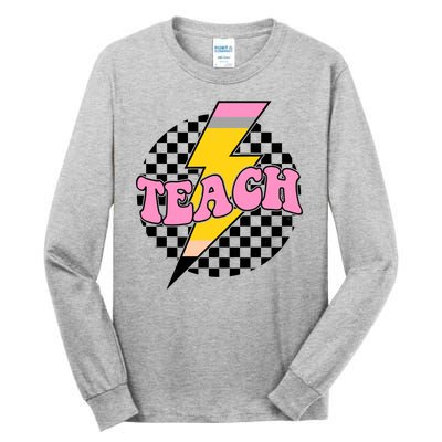 Checkered Teach Back To School Teacher Tall Long Sleeve T-Shirt