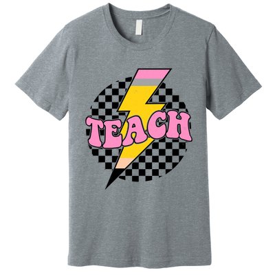 Checkered Teach Back To School Teacher Premium T-Shirt