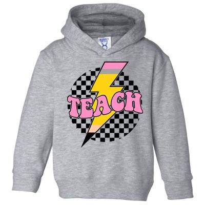 Checkered Teach Back To School Teacher Toddler Hoodie