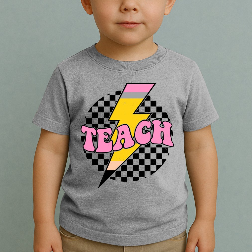 Checkered Teach Back To School Teacher Toddler T-Shirt
