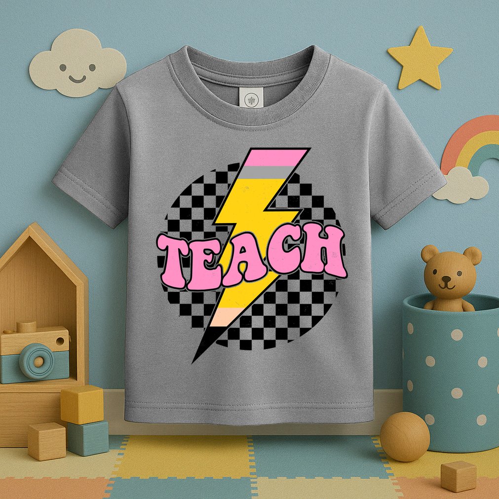 Checkered Teach Back To School Teacher Toddler T-Shirt