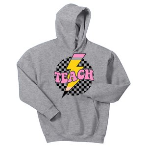 Checkered Teach Back To School Teacher Kids Hoodie