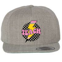 Checkered Teach Back To School Teacher Wool Snapback Cap