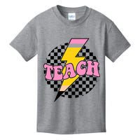 Checkered Teach Back To School Teacher Kids T-Shirt
