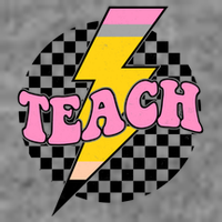 Checkered Teach Back To School Teacher Kids T-Shirt