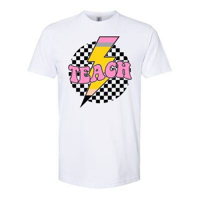 Checkered Teach Back To School Teacher Softstyle CVC T-Shirt