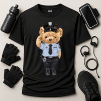 Cute Teddy Bear In Police Uniform Cooling Performance Crew T-Shirt