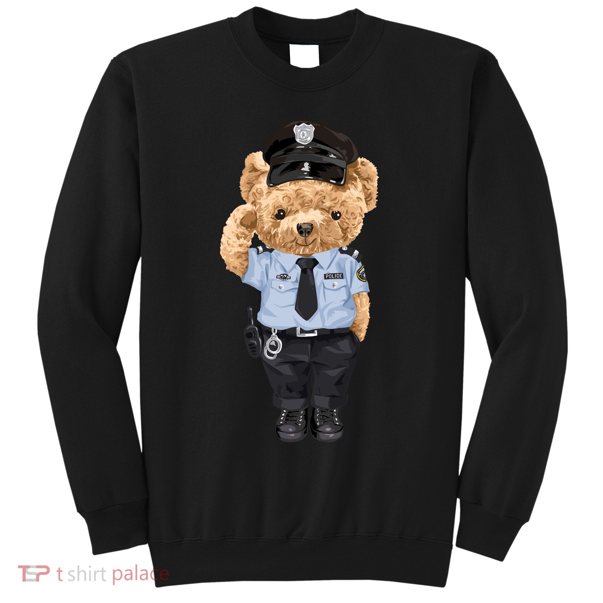 Cute Teddy Bear In Police Uniform Sweatshirt