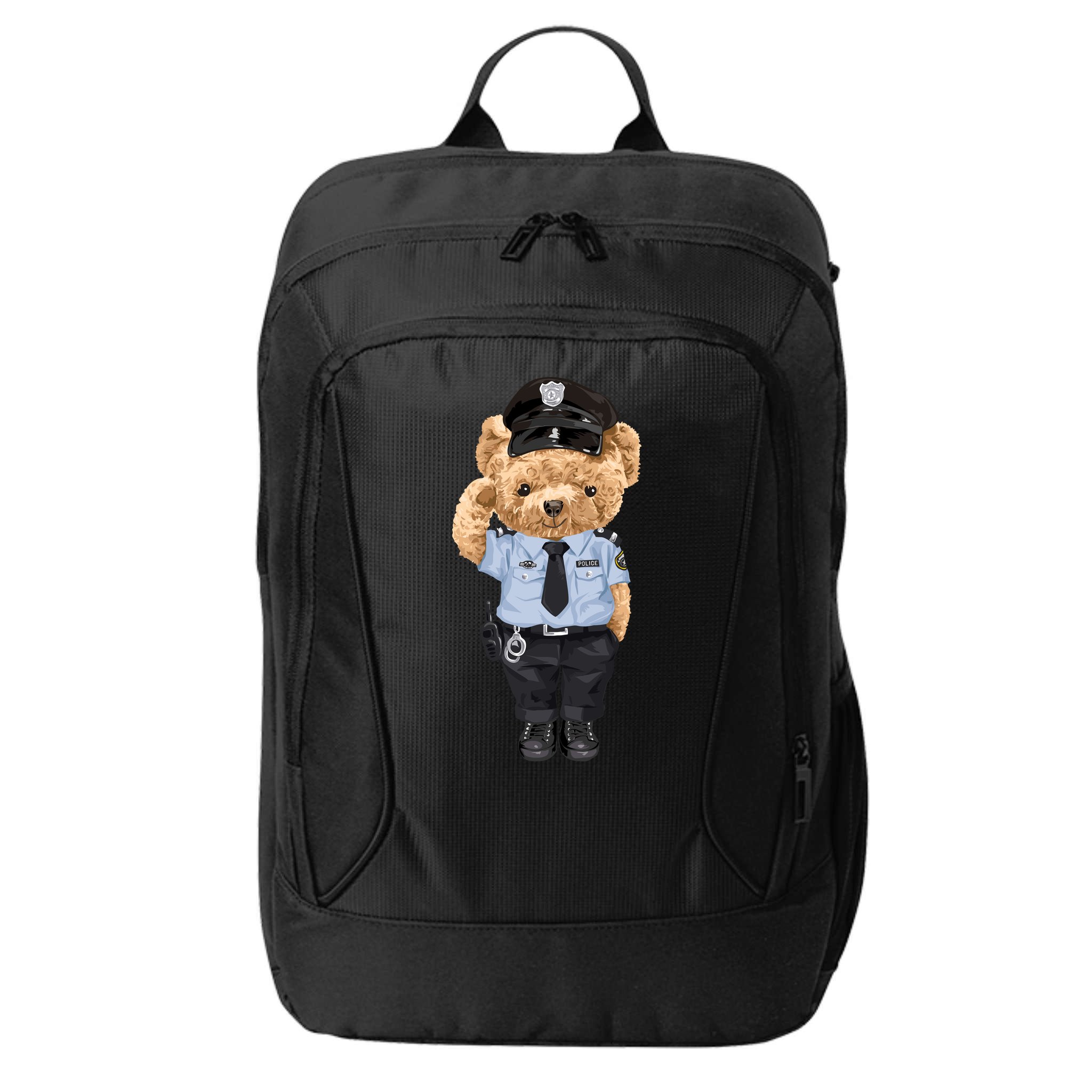 Cute Teddy Bear In Police Uniform City Backpack
