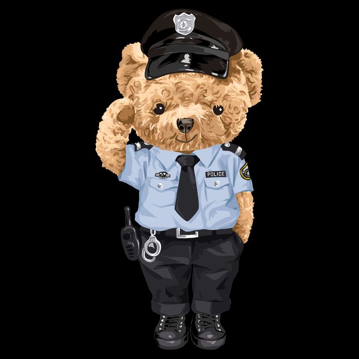Cute Teddy Bear In Police Uniform City Backpack