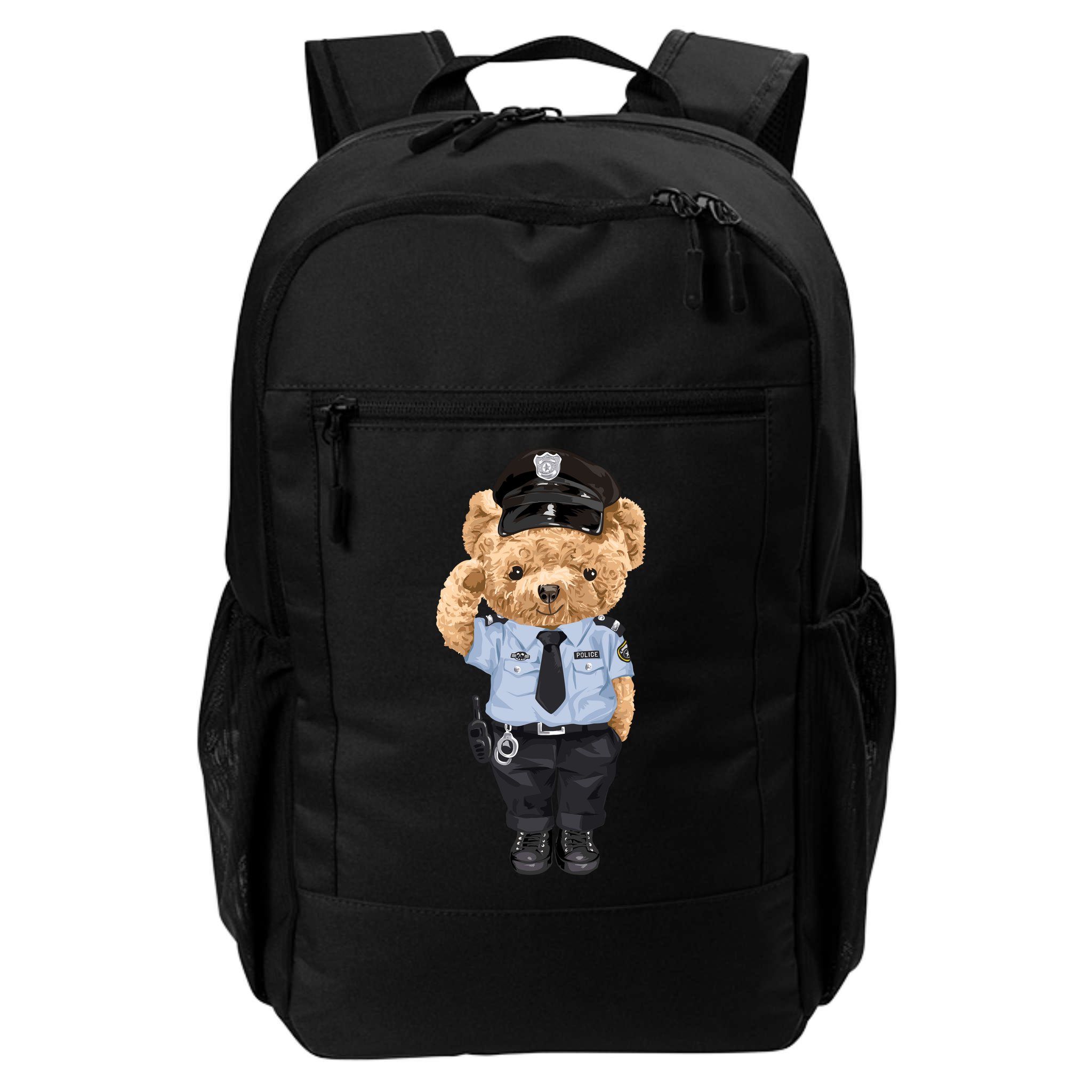 Cute Teddy Bear In Police Uniform Backpack
