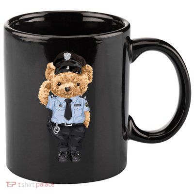 Cute Teddy Bear In Police Uniform 11oz C Handle Ceramic Mug