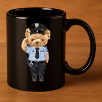 Cute Teddy Bear In Police Uniform 11oz C Handle Ceramic Mug