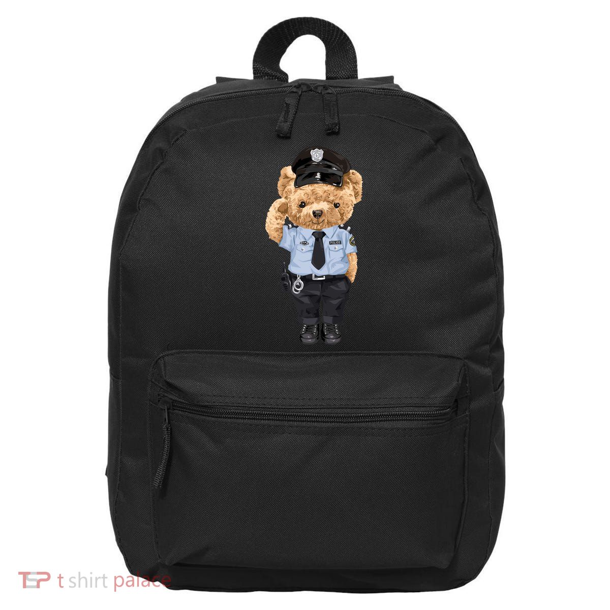 Cute Teddy Bear In Police Uniform 16 in Basic Backpack