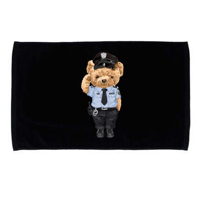 Cute Teddy Bear In Police Uniform Microfiber Hand Towel