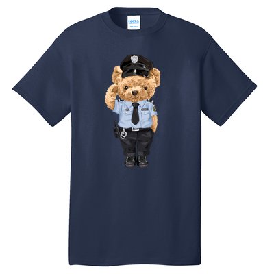 Cute Teddy Bear In Police Uniform Tall T-Shirt