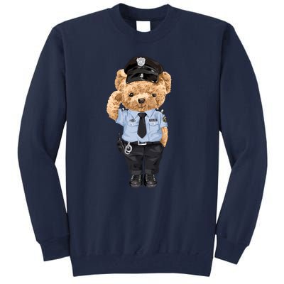 Cute Teddy Bear In Police Uniform Tall Sweatshirt