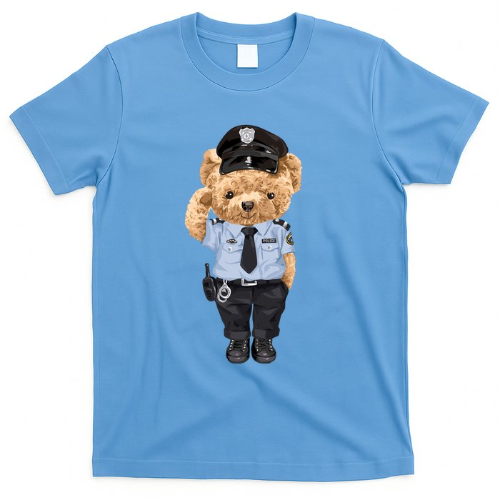 Cute Teddy Bear In Police Uniform T-Shirt